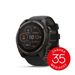 Garmin Fenix 8 - 51mm Sapphire Solar , Carbon Gray DLC Titanium, Black/Pebble Gray band