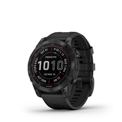 Hodinky Garmin Fenix 7 Sapphire Solar Black DLC Titanium, Black Band