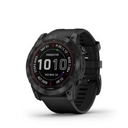 Hodinky Garmin fenix 7X Sapphire Solar, Black DLC Titanium, Black Band