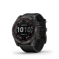 Hodinky Garmin Fenix 7X Sapphire Solar, Carbon Gray DLC Titanium, Black Band