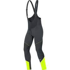 Nohavice GORE Element Windstopper SO Bibtights+ Black/Neon yellow