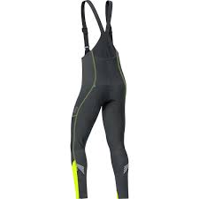 Nohavice GORE Element Windstopper SO Bibtights+ Black/Neon yellow